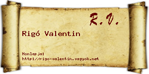 Rigó Valentin névjegykártya